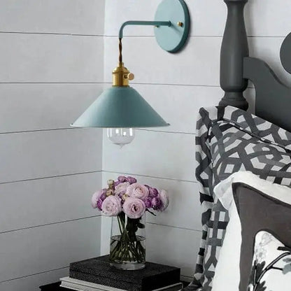 DecorBites™ vintage plated wall lamp with a teal wall-mounted fixture and brass-finished plated wall design