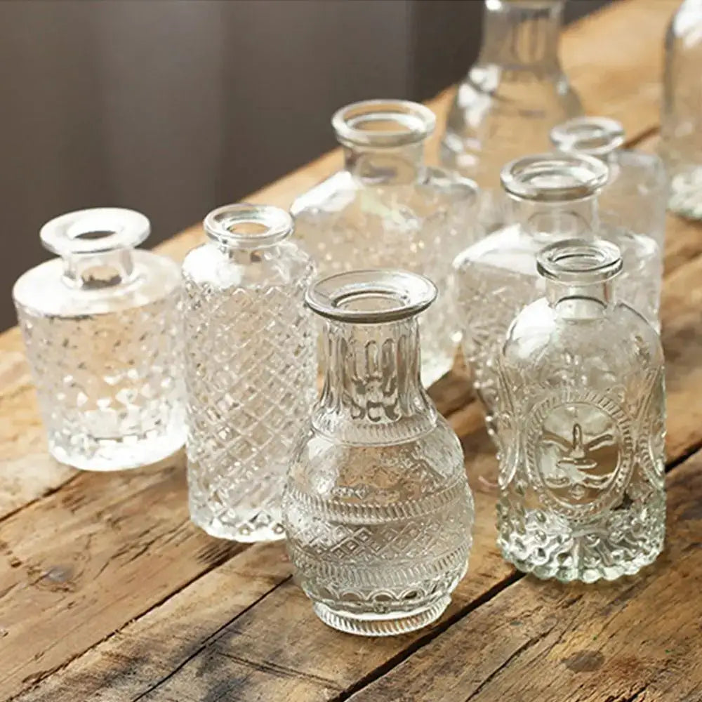 Vintage Relief Glasvase für Hydroponische Pflanzen - Vase