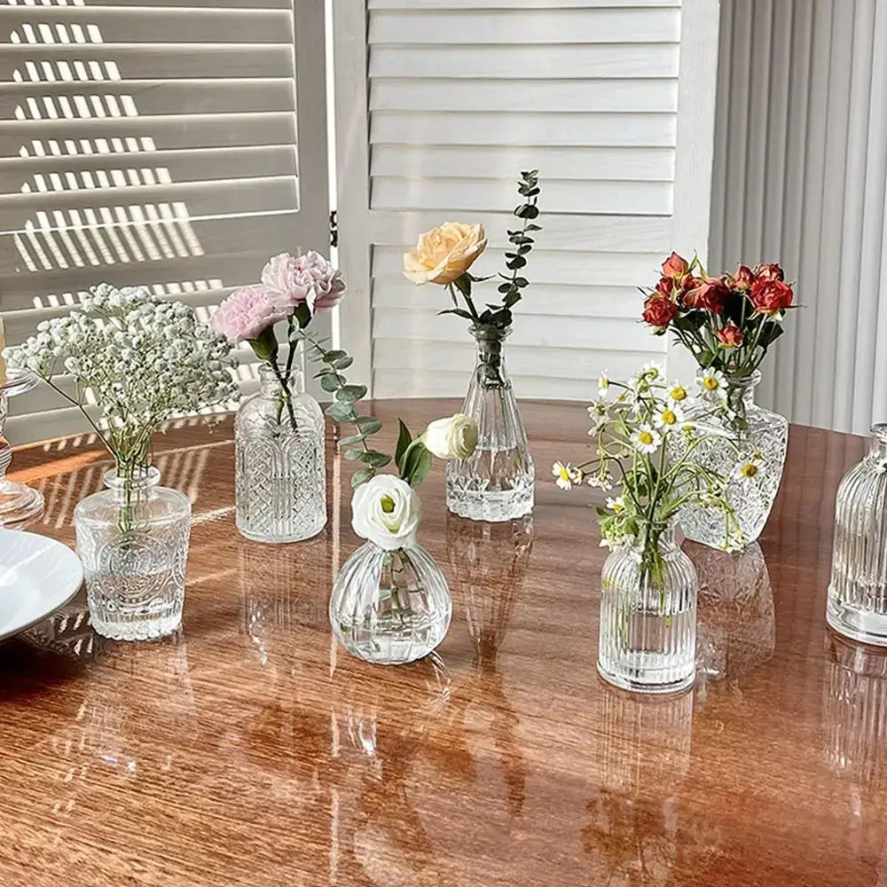 Vintage Relief Glasvase für Hydroponische Pflanzen - Vase