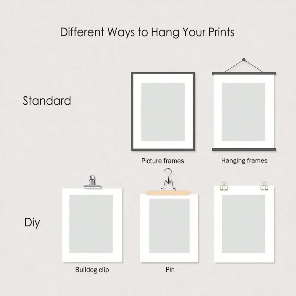 The decorbites vintage watercolor olive branch print set features various black bordered frames with white mats and diy hanging methods