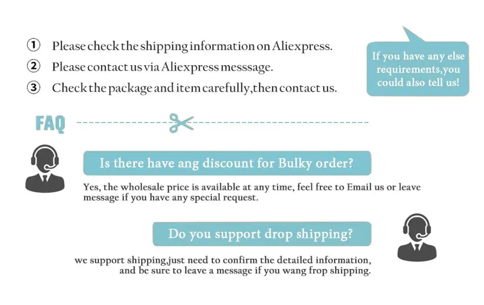 The customer service faq page details support for the DecorBites™ wall mounted transparent storage rack for figures