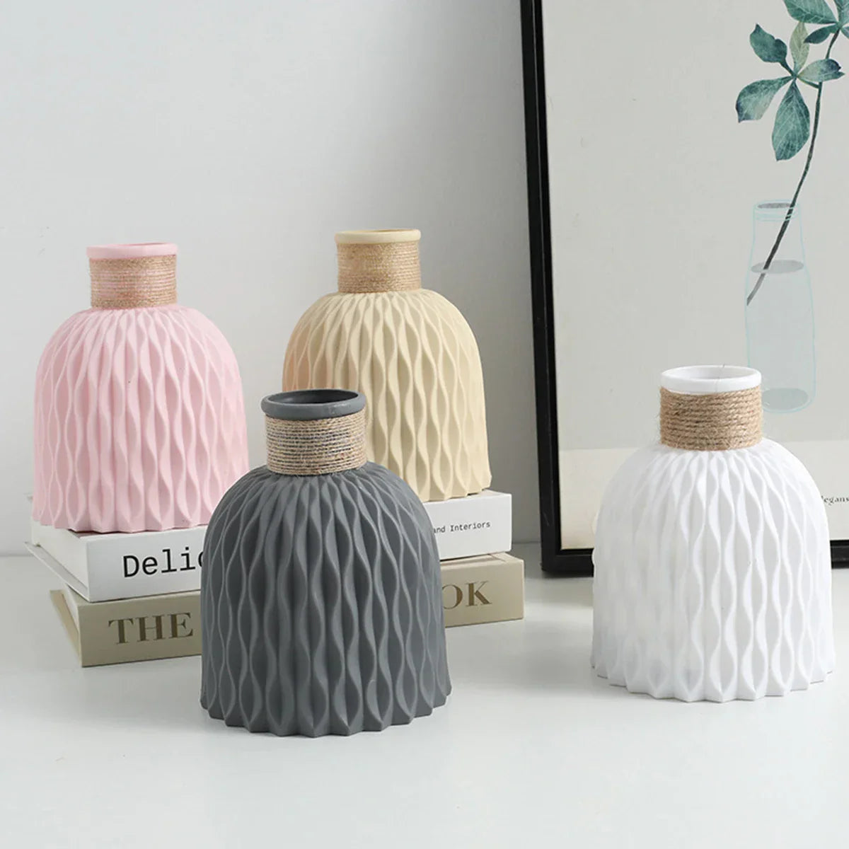 DecorBites™ Water Ripple Plastic Vase - Modern Nordic Style