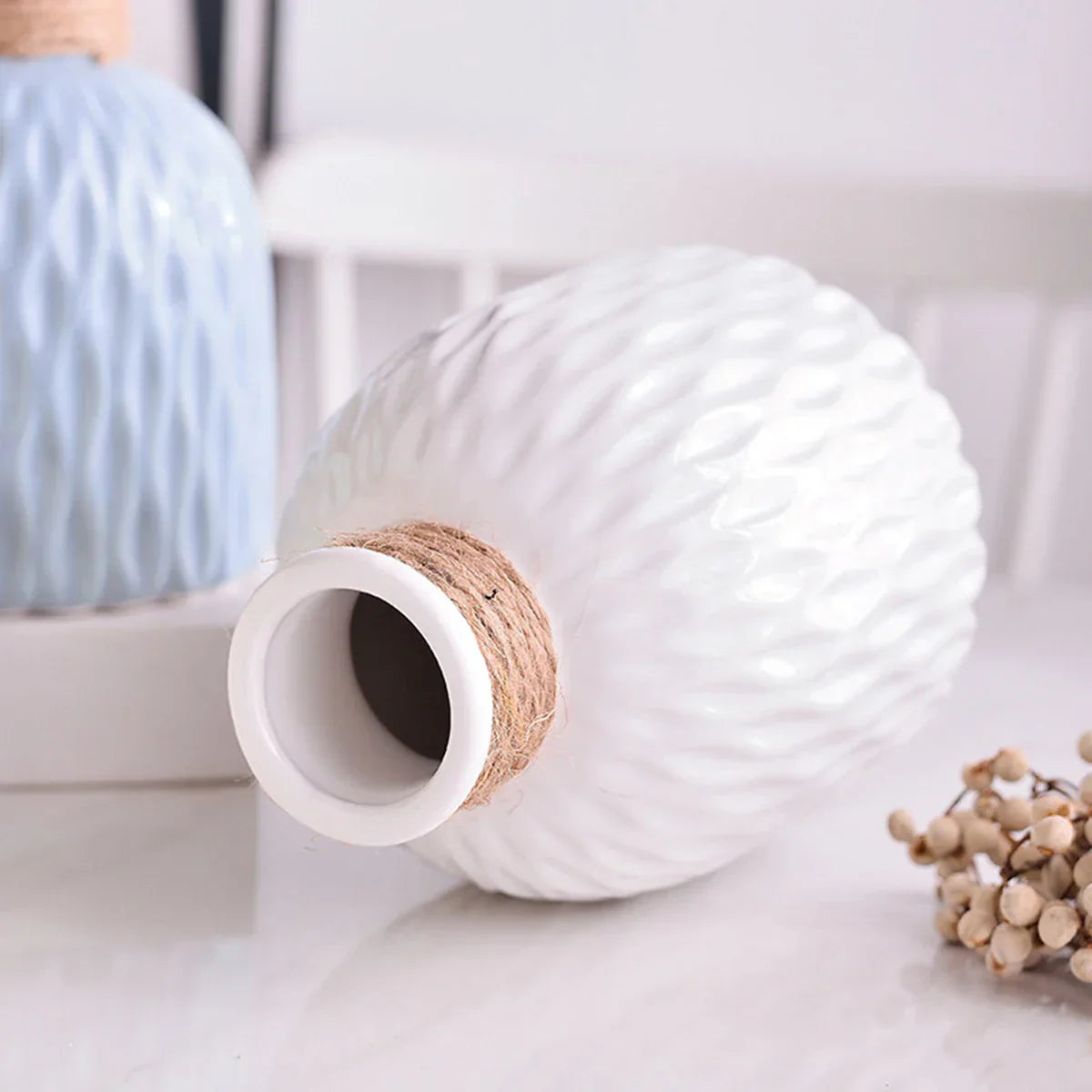 DecorBites™ Water Ripple Plastic Vase - Modern Nordic Style