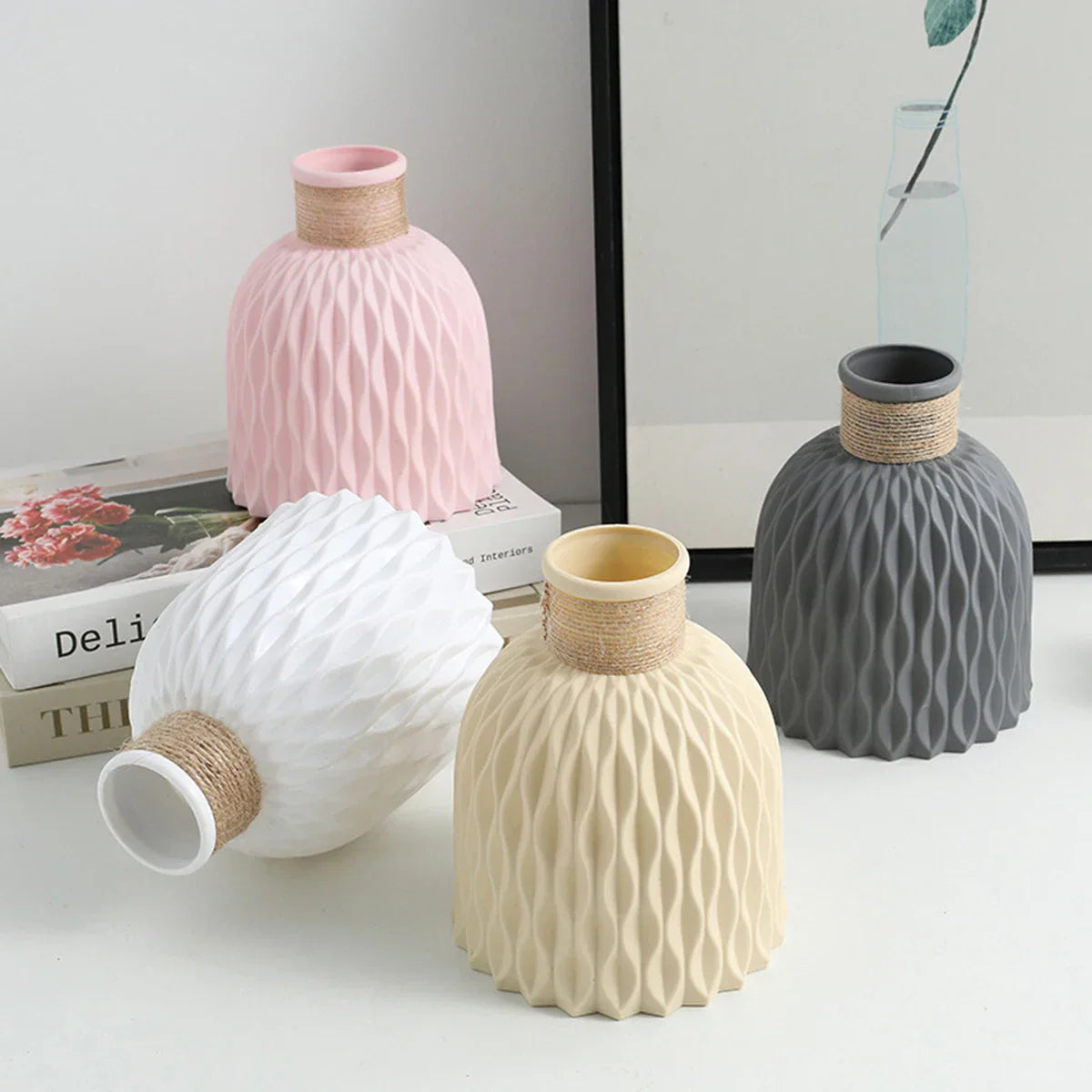 Water Ripple Plastic Vase - Modern Nordic Style - Vase