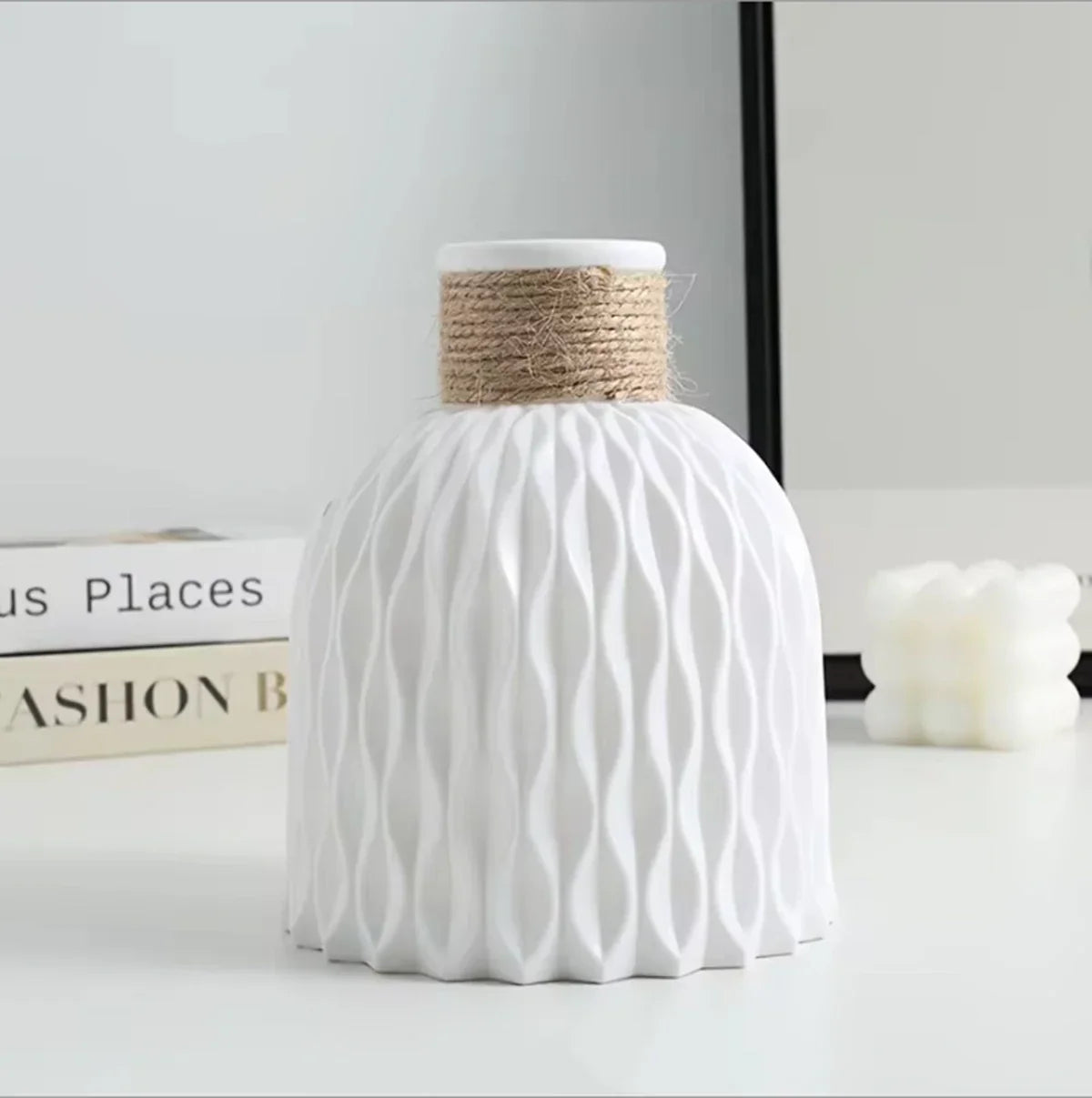 DecorBites™ Water Ripple Plastic Vase - Modern Nordic Style