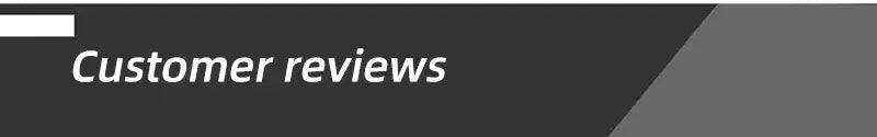 Customer reviews banner with white text on dark gray background for decorbites waterproof aluminum led wall lamp outdoor indoor wall light