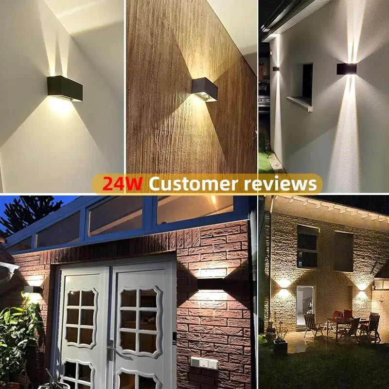 Black rectangular aluminum led wall light fixture with modern design for indoor and outdoor use by DecorBites