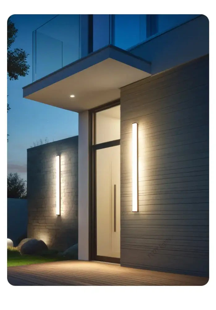 Decorbites™ waterproof led outdoor wall light with modern minimalist long strip led warm white illumination