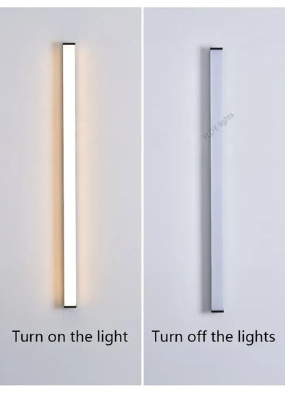 Modern slim DecorBites waterproof led outdoor wall light with a sleek metallic finish and minimalist rectangular design