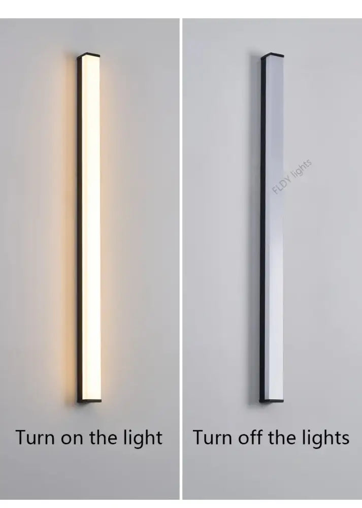 Modern slim decorbites™ waterproof led outdoor wall light with sleek black frame and frosted glass panel illuminated