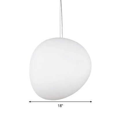 A sleek decorbites™ white glass oval pendant light with an 18-inch smooth rounded glass oval ceiling shade