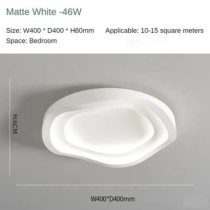 Modern matte white led ceiling lamp with oval layered concentric rings for minimalist home decor by DecorBites