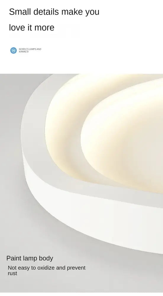 Cream-colored smoothly curved body of decorbites white led ceiling lamps with modern minimalist design for home decor