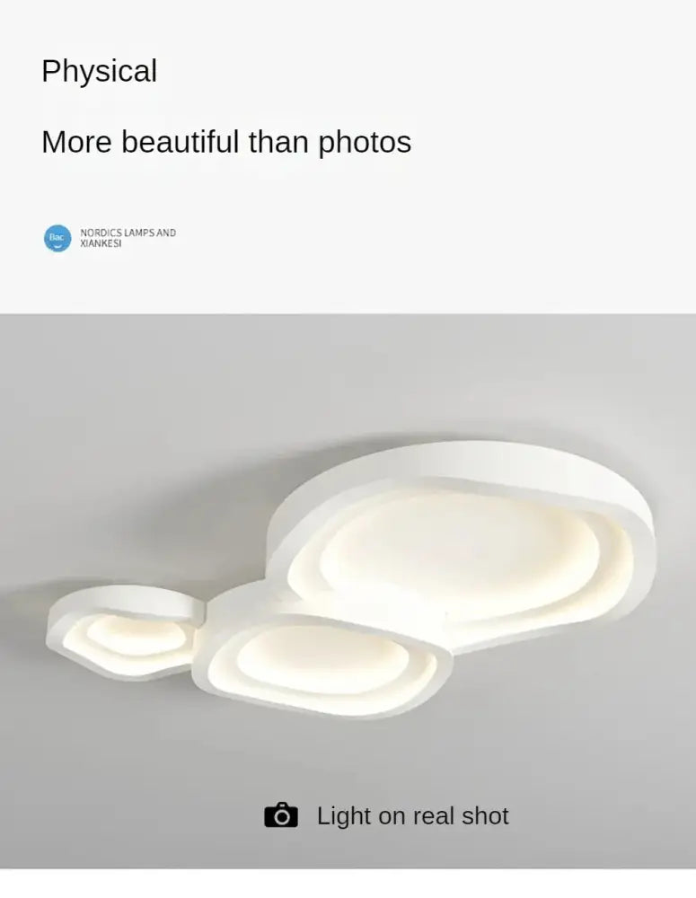 Decorbites™ white led ceiling lamps featuring modern minimalist layered cloud-like design for home decor