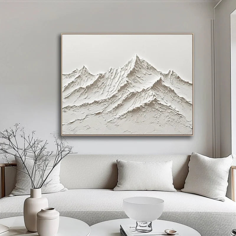 White Mountain 3D Canvas Wall Art - Posters