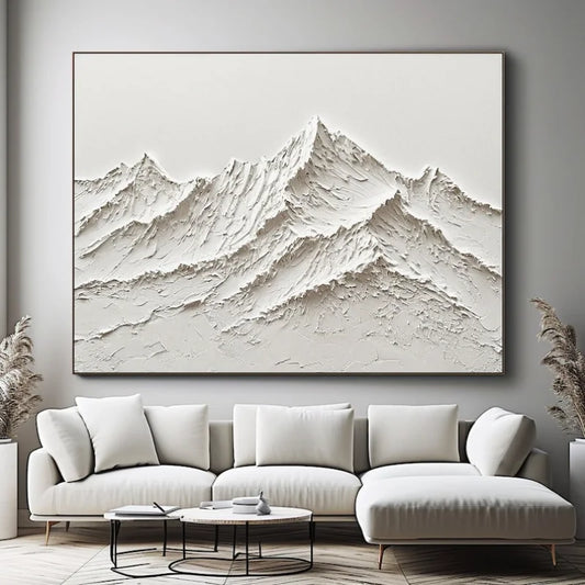 White Mountain 3D Canvas Wall Art - Posters