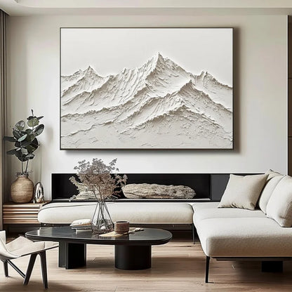 White Mountain 3D Canvas Wall Art - Posters