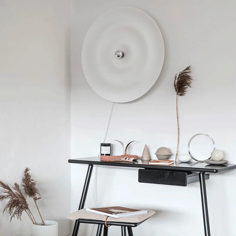 White Nordic Bauhaus Round Lamp
