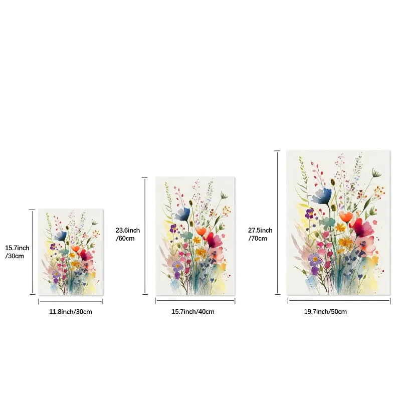 Wildflowers Watercolour Poster Set - Canvas Wall Art - Posters