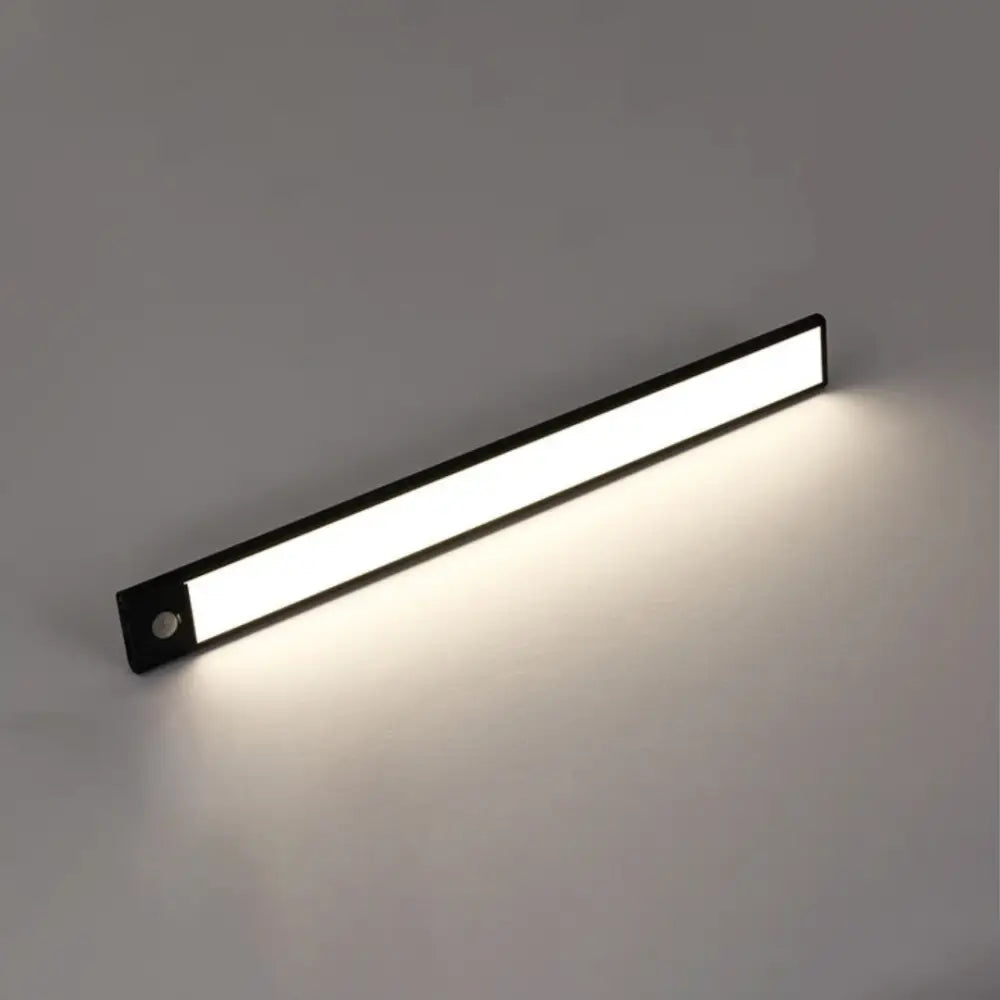 Black rectangular led strip cabinet lighting with built-in motion sensor for modern kitchen units by DecorBites™ Brynjar