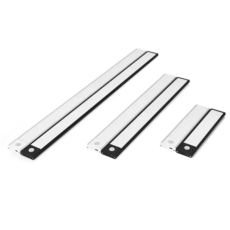 Decorbites™ wireless under cabinet lighting features three slim led strips with white and black design for kitchen units