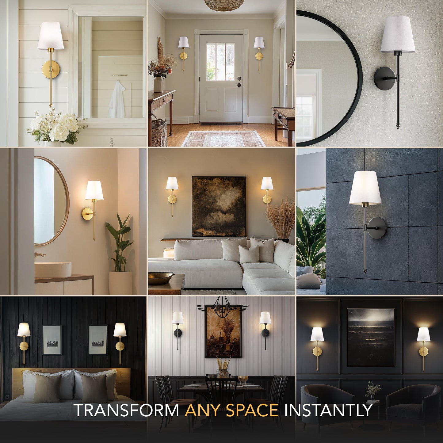 Decorbites wireless wall sconces set of 2 in black metal featuring modern wireless wall lighting fixtures for home decor