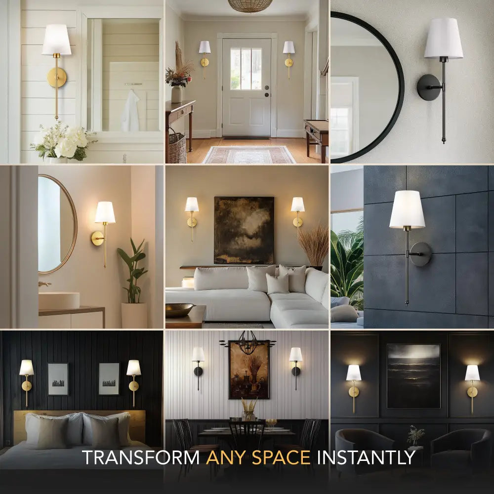 Decorbites wireless wall sconces set of 2 in black metal featuring modern wireless wall lighting fixtures for home decor