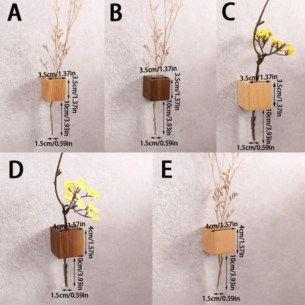 DecorBites™ Wooden Magnetic Test Tube Vase for DIY Flower Arrangement