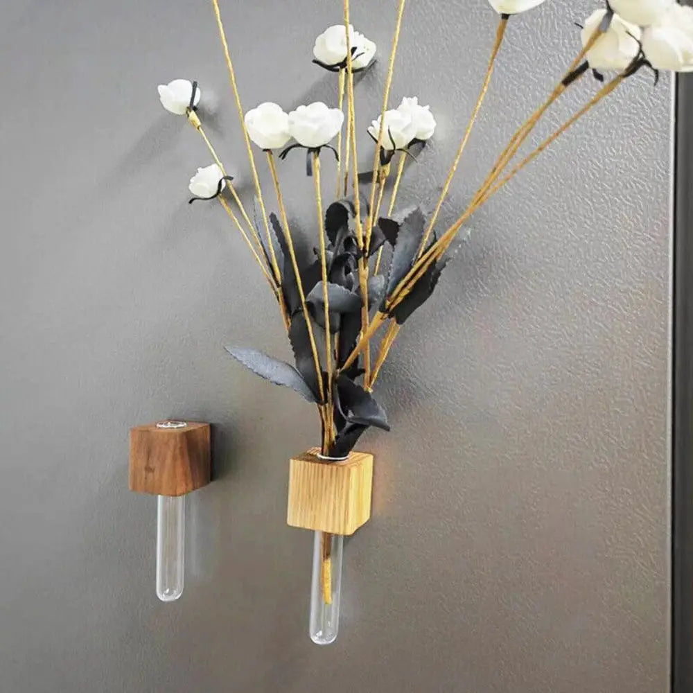 DecorBites™ Wooden Magnetic Test Tube Vase for DIY Flower Arrangement