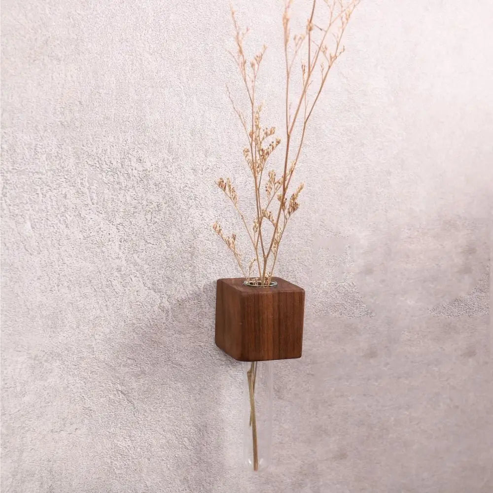 Wooden Magnetic Test Tube Vase for DIY Flower Arrangement - B - Vase