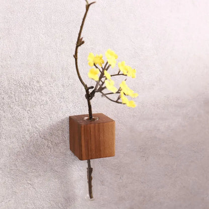 Wooden Magnetic Test Tube Vase for DIY Flower Arrangement - D - Vase