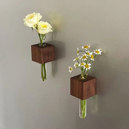 Wooden Magnetic Test Tube Vase for DIY Flower Arrangement - Vase