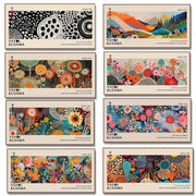 Vibrant colorful yayoi kusama flower art poster large canvas print featuring signature polka dots and organic forms