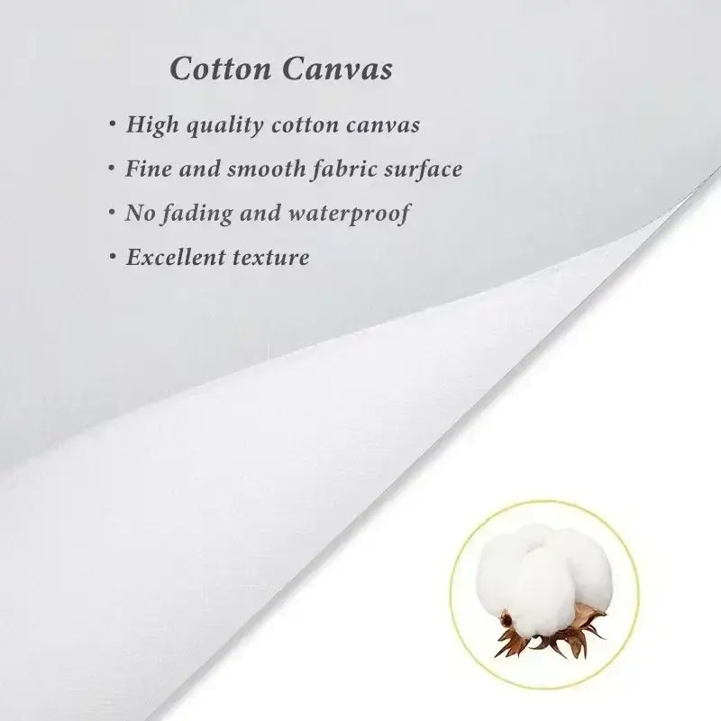 White cotton canvas with fine smooth surface for waterproof large decorbites yayoi kusama flower art poster print