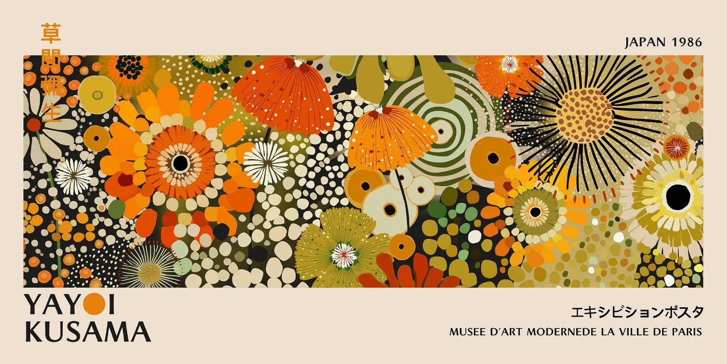 Yayoi Kusama Flower Canvas Wall Art - 20x40cm Unframed / 13 - Posters