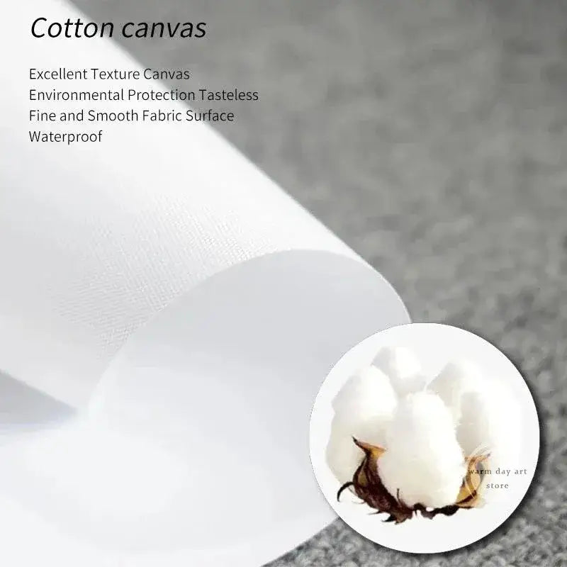 White cotton canvas fabric with fine smooth texture and waterproof finish for decorbites yayoi kusama flower wall art