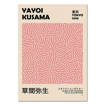 Yayoi Kusama Inspired Orange Floral Canvas Art - 09 / 40x60cm No Framed - Posters