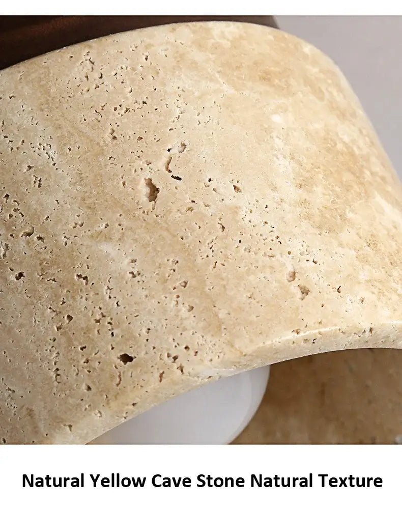 DecorBites™ yellow marble ceiling light with smooth curved natural stone featuring textured speckles for home or commercial spaces