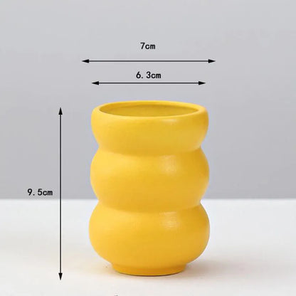Yellow Porcelain Flower Vase for Home Decor - 5 - Vase