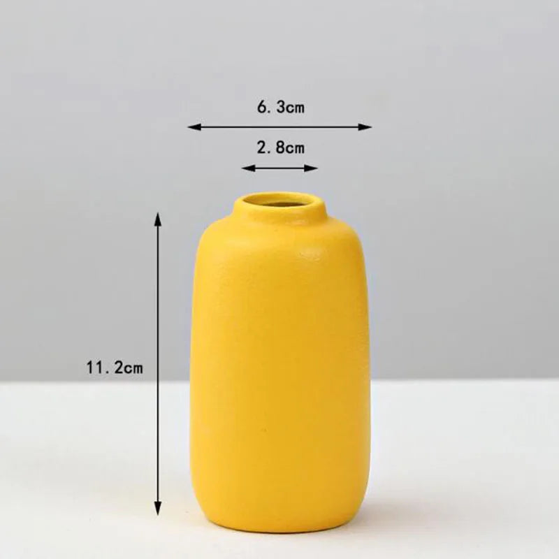 Yellow Porcelain Flower Vase for Home Decor - 8 - Vase