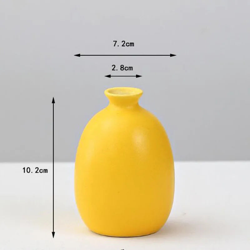 Yellow Porcelain Flower Vase for Home Decor - 7 - Vase