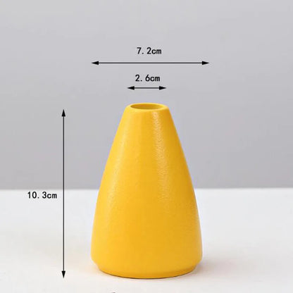 Yellow Porcelain Flower Vase for Home Decor - 3 - Vase