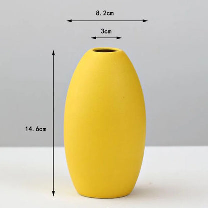 Yellow Porcelain Flower Vase for Home Decor - 10 - Vase