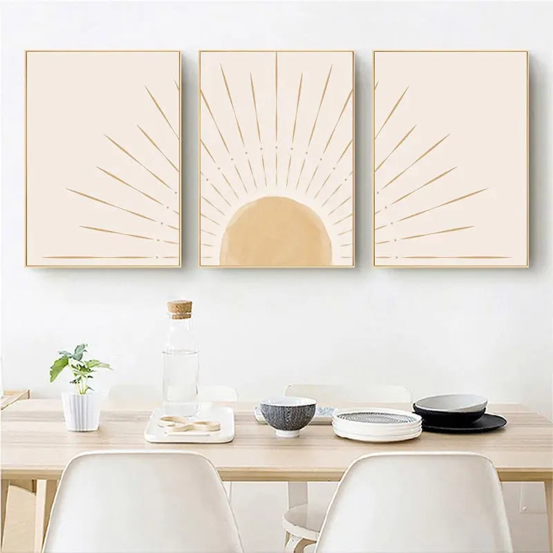 DecorBites™ Yellow Sun Rising Horizon Wall Art
