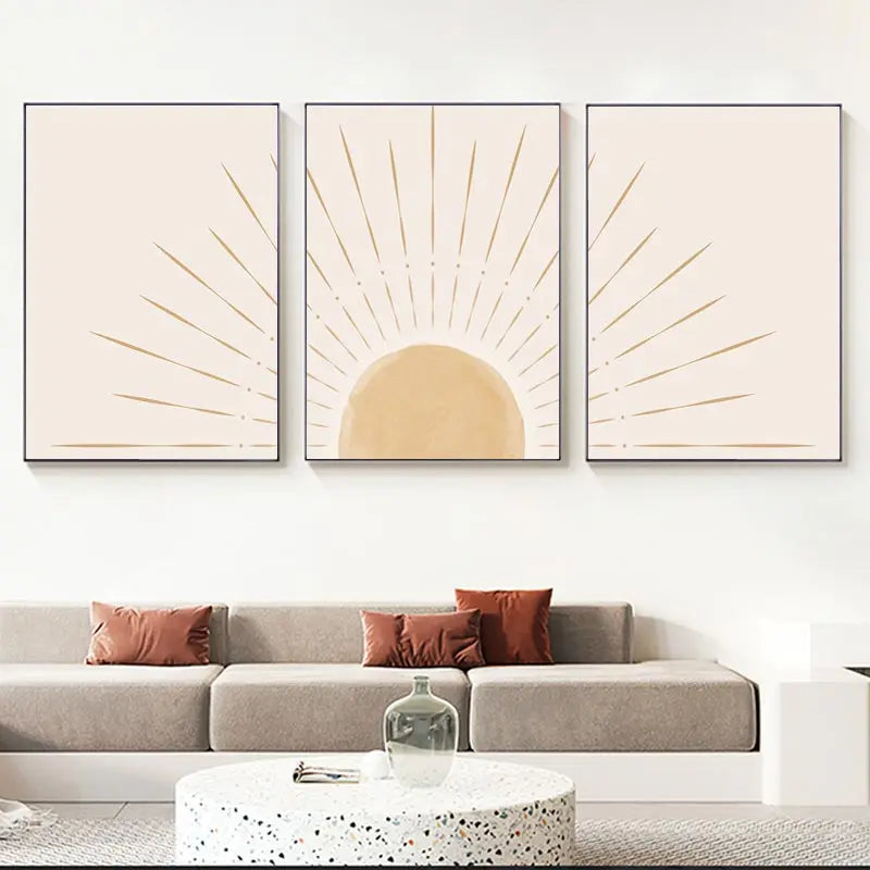 Yellow Sun Rising Horizon Wall Art - Posters