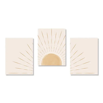 Yellow Sun Rising Horizon Wall Art - Posters