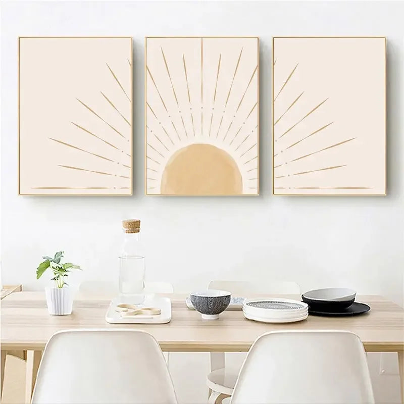 Yellow Sun Rising Horizon Wall Art - Posters
