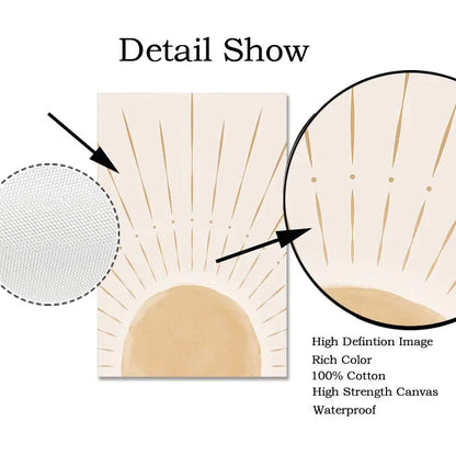 Yellow Sun Rising Horizon Wall Art - Posters