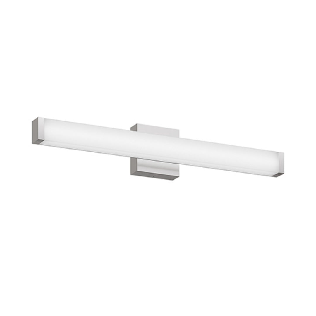 Badezimmermöbel-Leuchte gebürstetes Nickel quadratisch LED 25 Zoll 14W 6000K kühles Weißlicht Wandleuchte über Spiegel -Gebürstetes Nickel, 25 Zoll