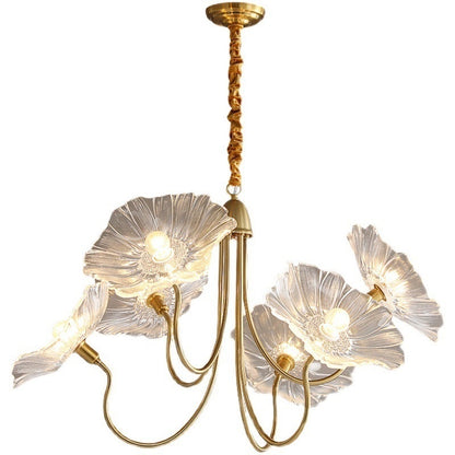 Modern Simple Home Glass Lotus Leaf Chandelier